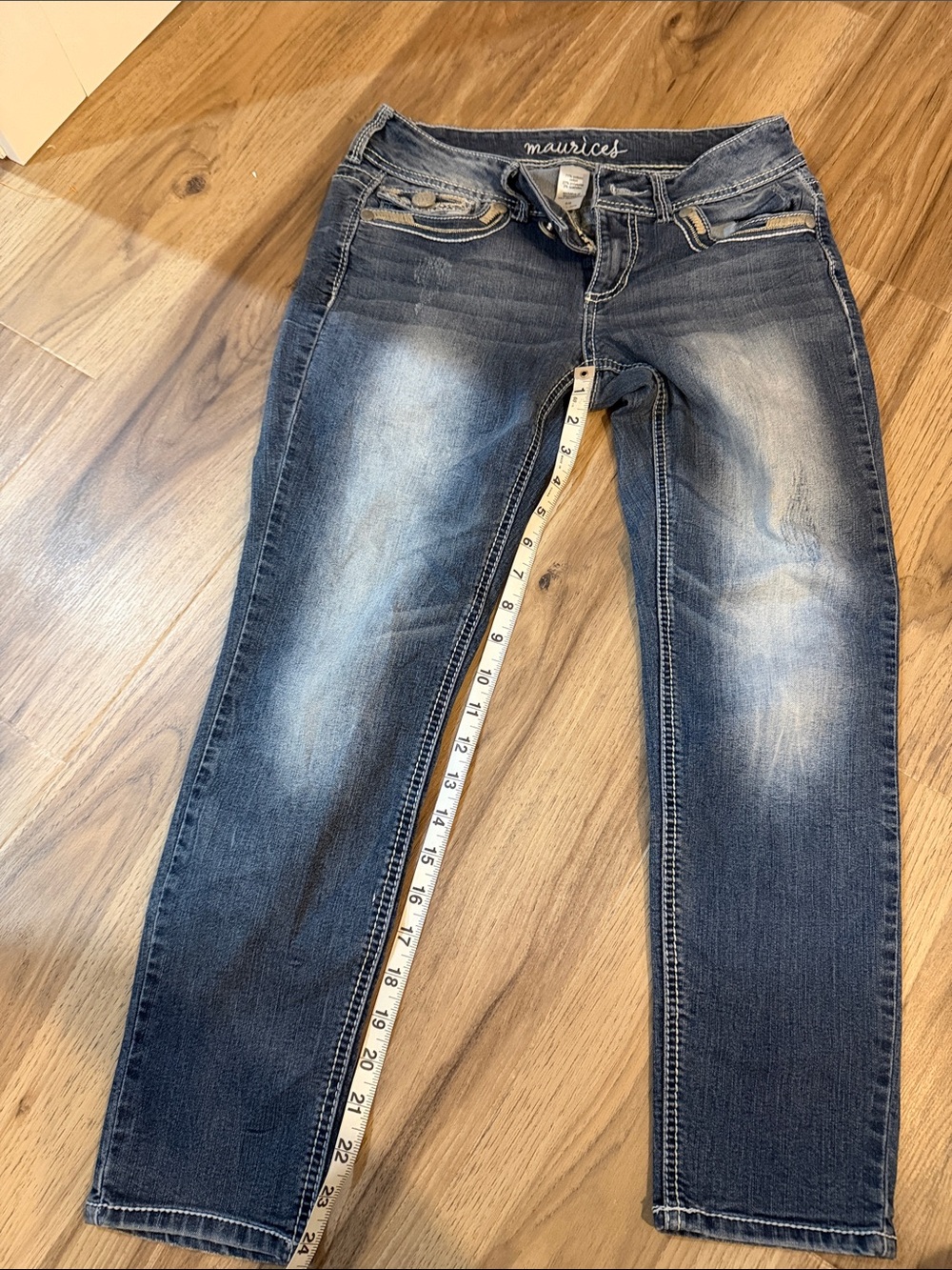 Maurices Dark Blue Faded capri Skinny Jeans